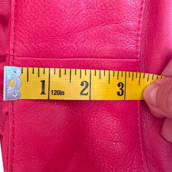 American Leather Co Shoulder Bag Soft Genuine Leather Purse Red - Picture 11 of 11